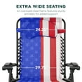 thumbnail image 3 of Best Choice Products Oversized Zero Gravity Chair, Folding Outdoor Patio Recliner w/ Cup Holder - American Flag, 3 of 7