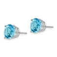 thumbnail image 2 of Primal Gold 14 Karat White Gold 9mm Blue Topaz Earrings, 2 of 4