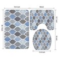 thumbnail image 3 of Blue Geometric Quatrefoil Pattern Bathroom Rugs Sets 3 Piece,Toilet Cover Set,Absorbent Non Slip Bathroom Mats Sets with U-Shaped Contour Rug Toilet Rug Set, 3 of 5