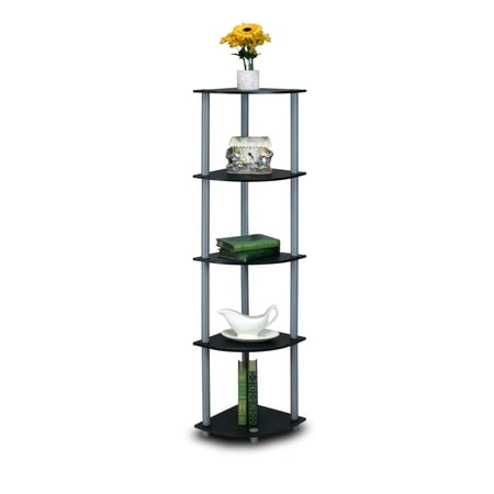 furinno 99811 turn-n-tube 5-tier corner display rack multipurpose shelving unit