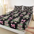 thumbnail image 3 of Manfei Christmas Tree 4 Pieces Queen Sheet Sets for Female Men Adults,Xmas Festival Ultra Soft Flat Sheet,Kawaii Pink Bowknot Queen Fitted Sheet,Breathable Home Decor, 3 of 7