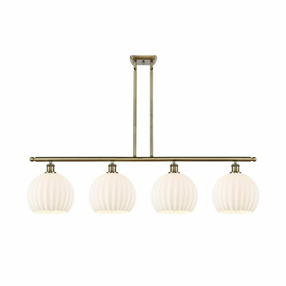 Innovations Lighting - White Venetian - 4 Light Stem Hung Island In Modern