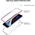 thumbnail image 3 of for iPhone SE 2020 Case, iPhone 7/8 Clear Case with Screen Protector Hard PC & Soft Silicone TPU Full Body Protection Heavy-Duty Shockproof Durable Case for iPhone SE 2020 4.7 inch,Rose Gold, 3 of 7