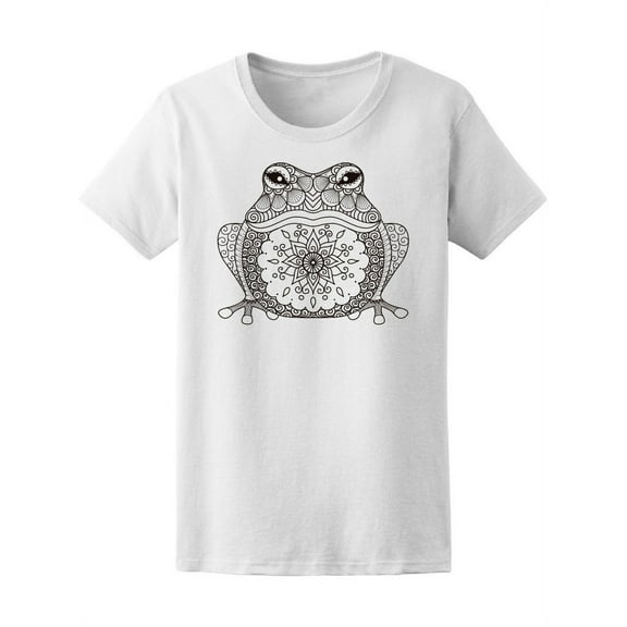 Hand Drawn Zendoodle Frog T-Shirt Women -Image by Shutterstock, Female x-Large