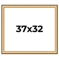 37x32 Frame Gold Plein Aire Solid Wood Picture Frame Width 2 Inches | Interior Frame Depth 0.5