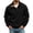 Black #29, variant on Men Jacquard Knit Sweatshirt Pullover Quarter Button Stand Collar Elbow Patches Long Sleeve Relaxed Fit Fall Winter Casual Tops