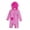 Pink Stripe, variant on Baby Girls Swimsuit UPF 50+ Sun Protection, Zip Front Hoodie Long Sleeve One Piece Swimwear, Toddler Bathing Suit （Leopard Print 9-12months）