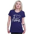 thumbnail image 3 of I Love Fishing Hook Heart Cute Cool Womens Fitted Plus Size Graphic Tee Brisco Brands 2X, 3 of 5