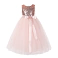 thumbnail image 2 of Ekidsbridal Heart Cutout Sequin Flower Girl Dress for Toddlers Junior Pageant Father Daughter Dance Recital Gowns 172seq 8, 2 of 3