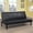 Leather Black, variant on Convertible Futon Sofa Bed Leather Loveseat Adjustable Sleeper Sofa Couch for Living Room Small Apartment,Black and White