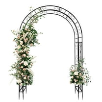 UBesGoo 7.9ft Outdoor Iron Garden Arbors - Black Metal Archway Arches Wedding Arch for Indoor Party Garden Patio Trellis Climbing Plant Garden Various Bridal Party Decoration Supplies