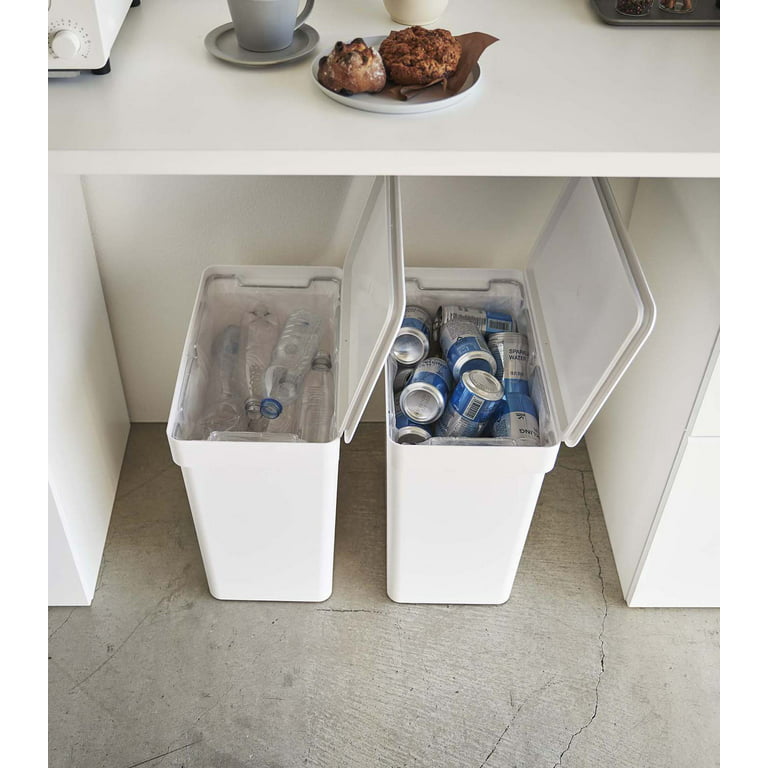 Yamazaki Home Como Wood-Handled Minimal Trash Cans (Set of 2), 4
