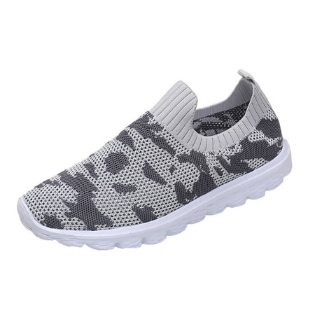 

Vedolay Women Casual Shoes Fashion Summer Women Sneakers Stripes Mesh Breathable Comfortable Business Casual Shoes For Women(Grey 6.5)