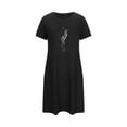 thumbnail image 5 of DeHolifer Womens Nightgowns Soft Loose Casual Printed Sleep Shirts Short Sleeve Sleepwear Nightshirt Black XL, 5 of 7