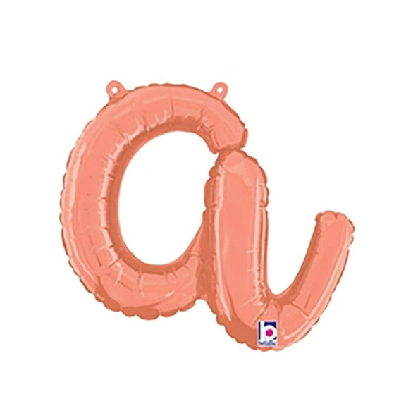 14 inch Script Letter A - Rose Gold (Air-Fill Only) Foil Mylar Balloon - Party Supplies Decorations