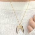 thumbnail image 6 of AFFY 1/2 Carat Round White & Enhanced Black Natural Diamond Angel Wings Pendant Necklace In 14k Yellow Gold Over Sterling Silver (0.50 Cttw) With 18" Chain Gift For Her, 6 of 6