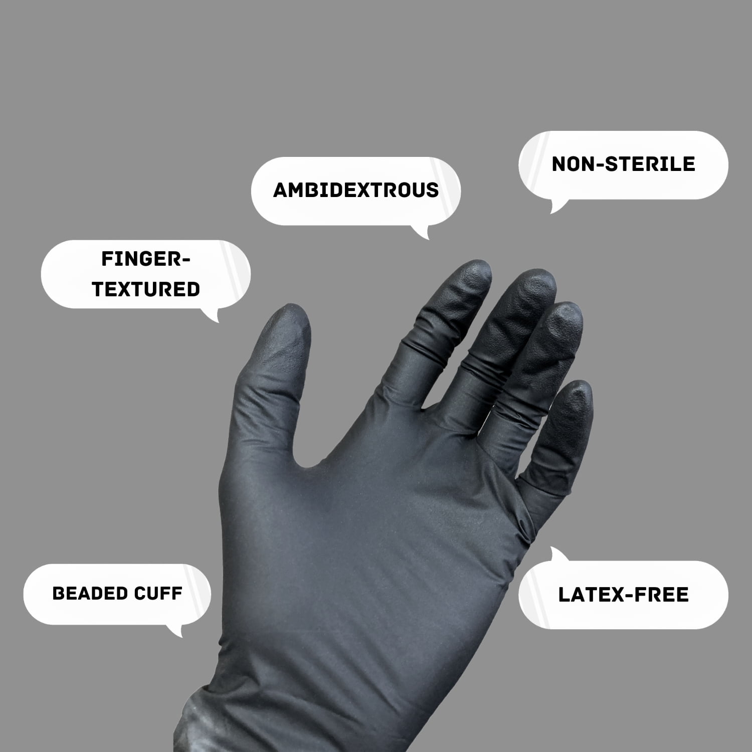 MMBM 1000 Pieces Small Nitrile Gloves Black, Disposable Powder Free Latex Free for Food Service and Exam Grade Use 3 Mil