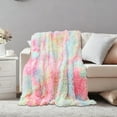 thumbnail image 7 of Tie Dye Rainbow Throw Blanket 32x47 Inch Lightweight Fleece Blanket for Couch, Soft Cozy Decorative Blanket All Season Pastel Rainbow, 7 of 7