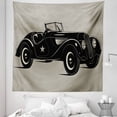 thumbnail image 1 of Vintage Tapestry, Classic Italian Model Nostalgic Car 50's Star Sign Pop Art Hobby Old-Fashion Image, Fabric Wall Hanging Decor for Bedroom Living Room Dorm, 5 Sizes, Brown Black, by Ambesonne, 1 of 1