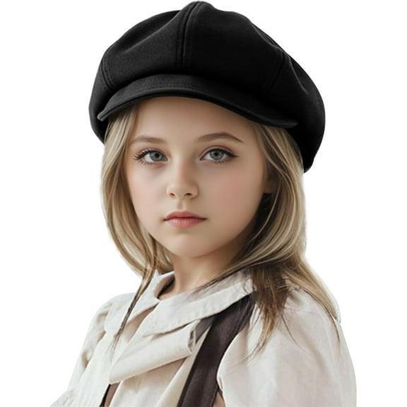 Kids Boys Girls Newsboy Caps Wool Flat Beret Cabbie Hat for Toddler