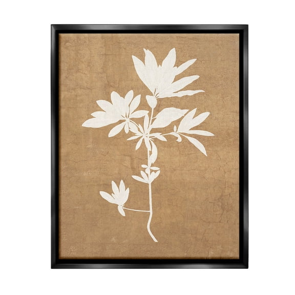 Stupell Industries Rustic Botanical Shape Botanical & Floral Painting Black Floater Framed Canvas Art Print Wall Art, 17 x 21