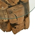 thumbnail image 6 of vidaXL Coffee Table with Solid Teak Driftwood Base, Tempered Glass Top, Handmade, 23.6"Φx16'', 6 of 10