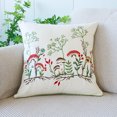 thumbnail image 1 of Funda de almohada con diseño de tulipán verde fresco y sencillo con flores bordadas para sofá, cama, almohada de cintura para oficina, 1 of 6
