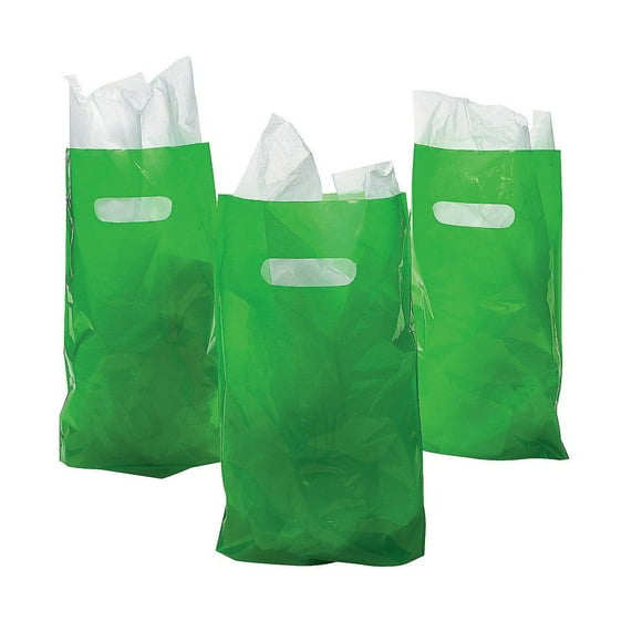 Pack de Fête Écologique: 50 Sacs en Plastique Verts Durables pour Friandises et Faveurs, Parfaits pour Célébrations, Événements et Rassemblements. Solution Durable et Pratique!
