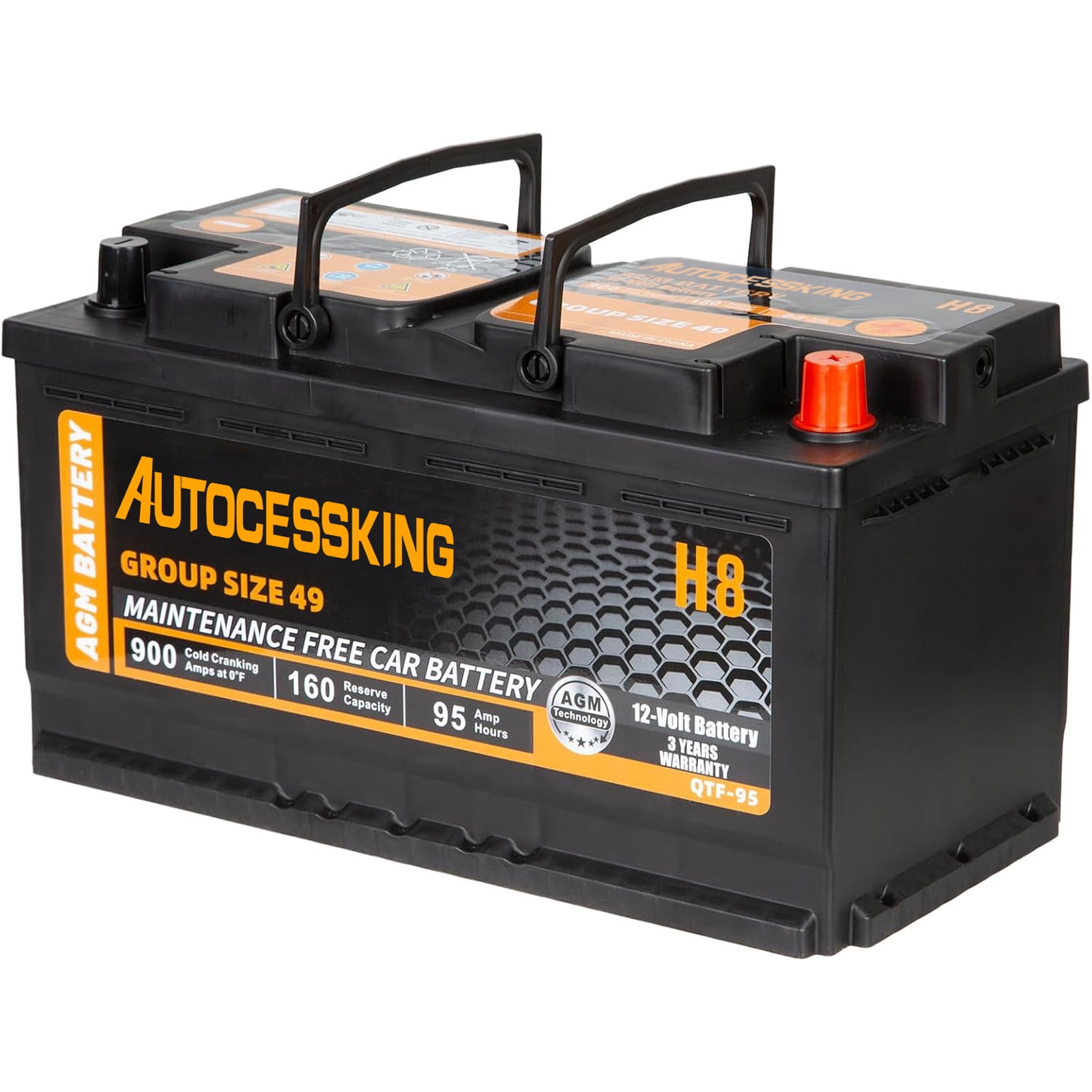 F Autocessking AGM Automotive Battery, Group 47, 12V 70AH 680 CCA