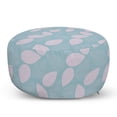 thumbnail image 1 of Pastel Pouf Cover with Zipper, Design of Big Striped Leaf Silhouettes Simplistic Garden Art, Soft Decorative Fabric Unstuffed Case, 30" W X 17.3" L, Mauve Blue Grey, by Ambesonne, 1 of 5