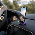 thumbnail image 5 of Car Phone Mount with Suction Cup for Dashboard, Universal Dashboard Car Phone Holder, Colorful LED Ambient Light Phone Cradle for Car Interior Upgrade (Silver), 5 of 6