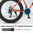 thumbnail image 4 of 26 Inch Mountain Bike, Fat Tire Bike with 21 Speeds High-Carbon Steel Frame and Dual Disc Brakes, Adult Sport Bicycle for Trail Snow Commuter City Road, 4 of 10
