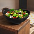 thumbnail image 5 of TP 10.5" Large Serving Bowls Set of 2, 90 OZ Melamine Bowls for Salads Pasta Cereals or Mixing, Dishwasher Safe, Black, 5 of 7