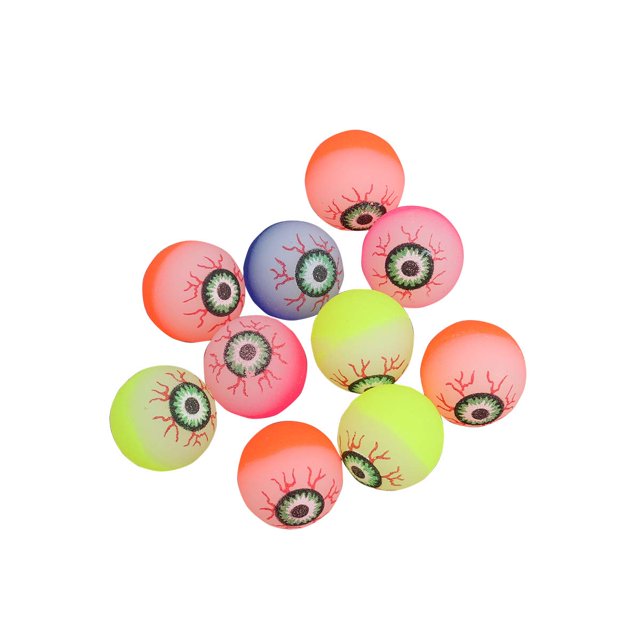 10 globos oculares de Halloween, brillan en la oscuridad, bolas hinchables aterradoras de 30 mm, juguete de bolas hinchables de Halloween (color aleatorio)