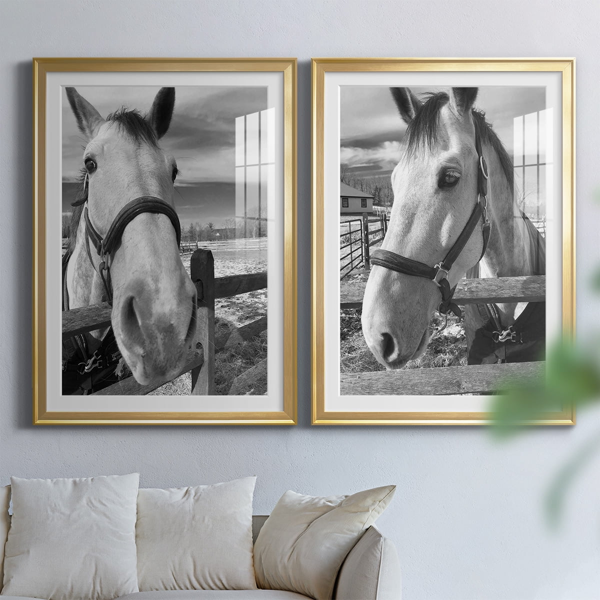 Wexford Home Caen Premium Framed Print, 22.5" x 30.5" - Ready to Hang, Gold (Set of 2)