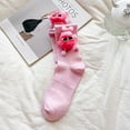 thumbnail image 2 of iOPQO Cute Socks for Women, Ankle Crew Socks Women, Moisture Wicking Socks Women, Mid Socks, Workout Socks, Pink One Size, 2 of 5