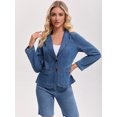 DARING DIVA Women's Notched Lapel Long Sleeve Button Fitted Blazer L ...