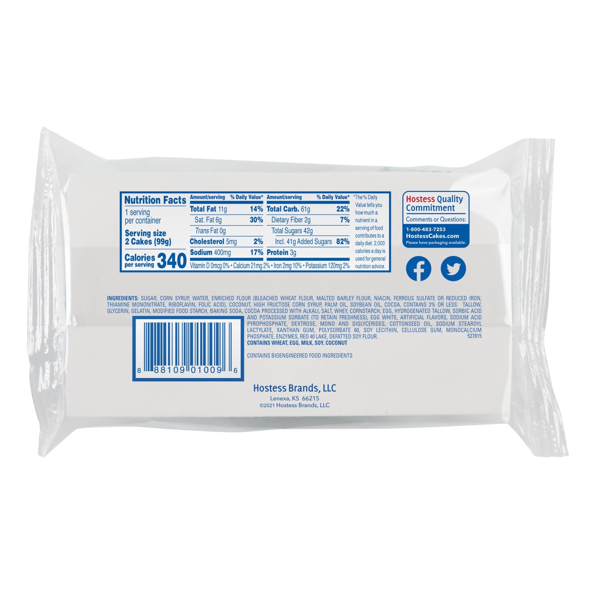 HOSTESS SNOBALLS Single Serve 2 Count 3.5 oz (Pack of 6)