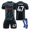 thumbnail image 1 of 23-24 Manchester City Second Away No. 9 Harland Shirt 17 De Bruyne 47 Foden Football Kit NO.47 FODEN NO.47 FODEN 2XL, 1 of 5