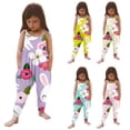thumbnail image 2 of YUEHUA Outfits for Toddler Girls Easter Outfit Toddler Girl Bunny Print Cute Kid Overalls Bell Bottom Pants Strap Suspender Pants Sleeveless Jumpsuit, 2 of 4