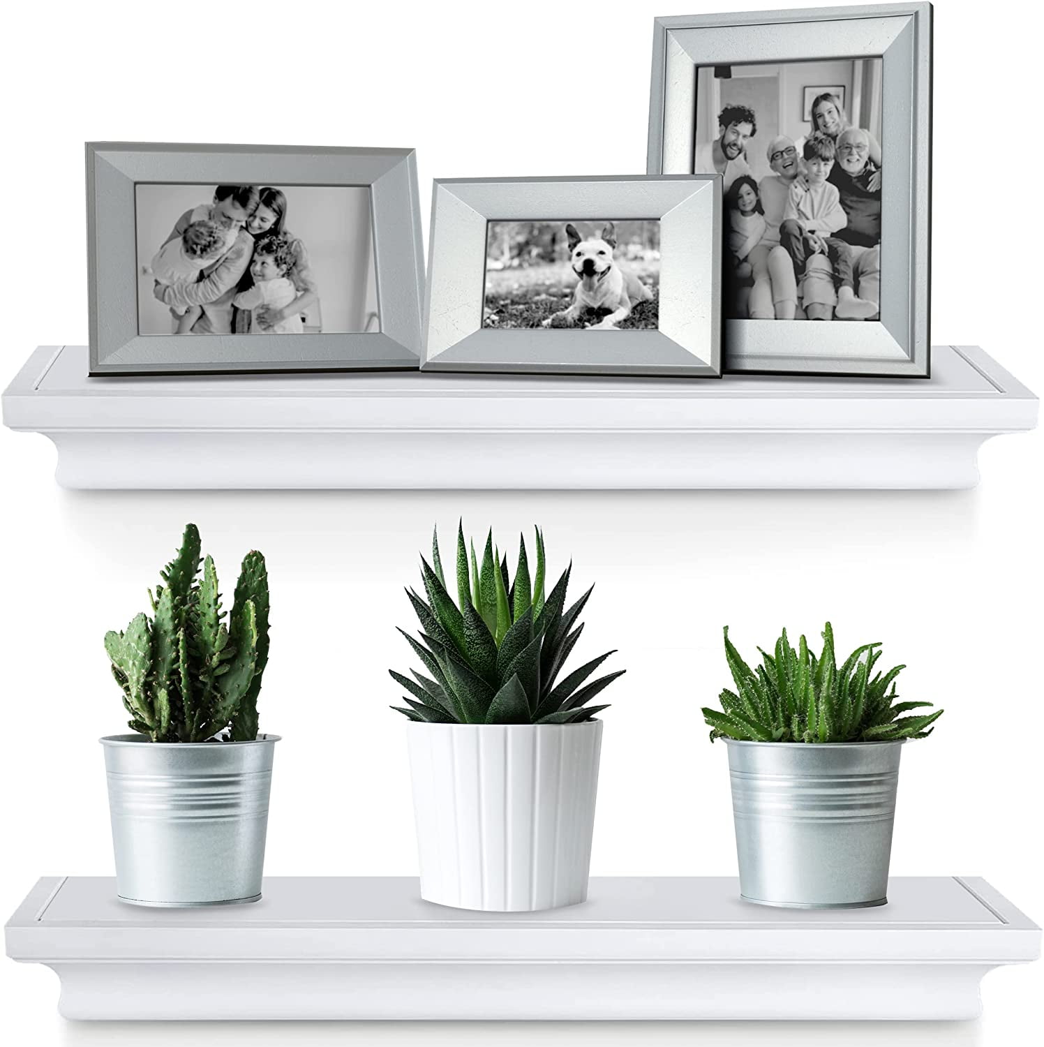 Set of 2 Halter Floating Wall Shelves for Bedroom, Bathroom, Living