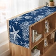 thumbnail image 6 of Table Runners 90 Inches Long Dress Scarves, Navy Blue Coastal Farmhouse Coffee/Dining/Kitchen Table Runner for Living Room, Nautical Beach Starfish Coral Summer 13x90 Inch, 6 of 9