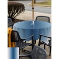 thumbnail image 5 of Outdoor Tablecloths with Umbrella Hole & Zipper, Navy Blue Grey Ombre 54x54 Inch Square Tablecloths, Farmhouse Gradient Minimalist Waterproof Table Cloth, Patio/Pool/Picnic Table Covers, 5 of 8
