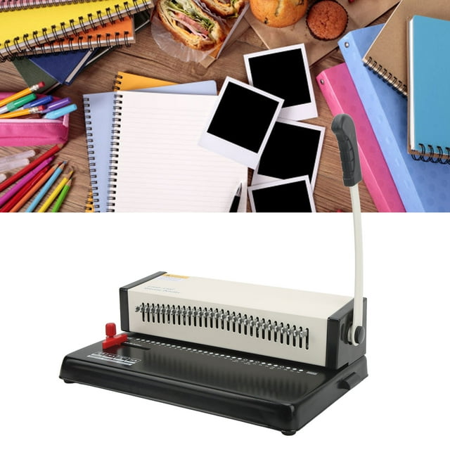 Binding Machine Punch Multifunctional Loose Leaf Hole Punch Desktop Paper Punching Binding Tool 9.5mm Pitch Maximum Punching Holes 18 Sheets