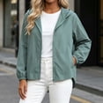 thumbnail image 6 of yillto Women's Raincoat Lightweight Jacket Hooded Windbreaker with Pockets Outwear Casual Windproof Coat, 6 of 7