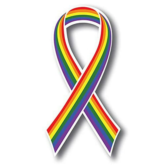 Magnet Me Up LGBTQ Gay Pride Flag Ribbon in Support of LGBTQ Rights Magnet Decal, 3.5x7 Inches,  Heavy Duty Waterproof for Car, Truck, SUV or Any Other Magnetic Surfaces