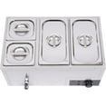 thumbnail image 3 of Electric Bain Marie Steam Table, 850W 4-Pan Countertop Steam Table Food Warmer, 21Qt  Canteen Buffet Steam Table Buffet Warmer 86-185℉ Temp Range for Catering and Restaurants, 3 of 18