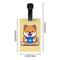 thumbnail image 4 of PAYOHTO Luggage Tags for Suitcases Shiba Inu Dog Holding Hot Coffee Cup PVC Lable for Travel Bag, 4 of 7