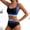 Blue, variant on Womens Swimsuit Sexy Color Block Bathing Suit Bikinis High Waist Crew Neck Black Womens Swimsuits,L