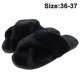 thumbnail image 1 of Pantuflas para mujer, punta abierta, peludas, esponjosas, para casa, acogedoras, de espuma viscoelástica, antideslizantes, de felpa, cruzadas, peludas, para interior y exterior Xemadio 2034321-4, 1 of 9